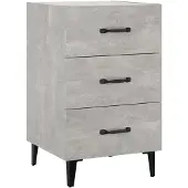 vidaXL Nachtkastje 40x40x66 cm bewerkt hout betongrijs