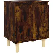 vidaXL Nachtkastje met houten poten 40x30x50 cm gerookt eikenkleurig