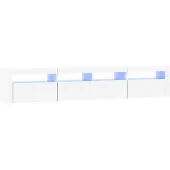 vidaXL Tv-meubel met LED-verlichting 210x35x40 cm wit