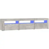 vidaXL Tv-meubel met LED-verlichting 180x35x40 cm betongrijs
