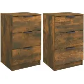 vidaXL Nachtkastjes 2 st 40x36x65 cm gerookt eikenkleurig