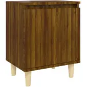 vidaXL Nachtkastje met houten poten 40x30x50 cm bruin eikenkleur