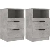 vidaXL Nachtkastjes 2 st bewerkt hout betongrijs