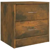 vidaXL Nachtkastje 40x30x40 cm bewerkt hout gerookt eikenkleurig