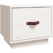 vidaXL Nachtkastje 40x34x35 cm massief grenenhout wit