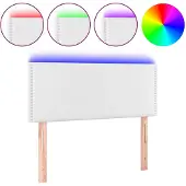vidaXL Hoofdbord LED 80x5x78/88 cm kunstleer wit