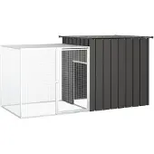 vidaXL Konijnenhok 200x91x100 cm gegalvaniseerd staal antracietkleurig