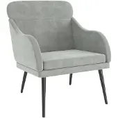 vidaXL Fauteuil 63x76x80 cm fluweel lichtgrijs