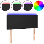 vidaXL Hoofdbord LED 80x5x78/88 cm kunstleer zwart