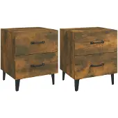 vidaXL Nachtkastjes 2 st 40x35x47,5 cm gerookt eikenkleurig