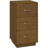 vidaXL Nachtkastje 40x40x75 cm massief grenenhout honingbruin