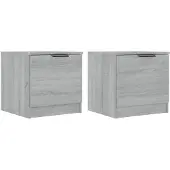 vidaXL Nachtkastjes 2 st 40x39x40 cm grijs sonoma eikenkleurig