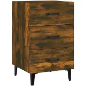 vidaXL Nachtkastje 40x40x66 cm bewerkt hout gerookt eikenkleurig