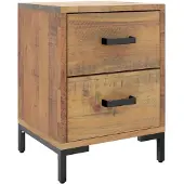 vidaXL Nachtkastje 36x30x45 cm massief grenenhout bruin