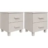 vidaXL Nachtkastjes HAMAR 2 st 40x35x44,5 cm massief grenenhout wit