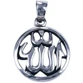 MOOYE ® - Collectie Zilveren Allah opengewerkt ketting hanger