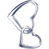 MOOYE ® - Collectie Zilveren Dubbelhart klein ketting hanger