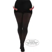 Pamela mann corrigerende Plus Size panty 50 denier zwart female | Maat: 44-46