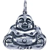 MOOYE ® - Collectie Zilveren Hotei ketting hanger - zittend