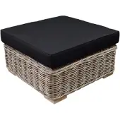 AVH-Collectie Nissah voetenbank 75x75xH43 cm naturel rotan - olefin black
