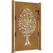vidaXL Poort 100x125 cm boomontwerp cortenstaal