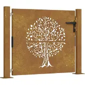 vidaXL Tuinpoort 100 x 100 cm Poedercoated staal Zwart Vergrendelbaar