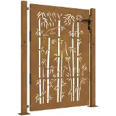 vidaXL Poort 100x150 cm bamboe-ontwerp cortenstaal