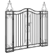 vidaXL Poort 121x8x120 cm smeedijzer zwart