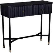 Giga Meubel Halkastje Japandi Zwart met Marmer 90cm