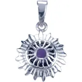 MOOYE ® - Collectie Zilveren Chakra Kruin ketting hanger - Amethyst