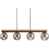 LINDBY Hanglampe , Enrique, dimbare, Hout, Woonkamer, Glas, Modern