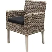 AVH-Collectie Reyhan dining tuinstoel naturel rotan - olefin black