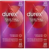 Durex - Condooms - Thin Feel - Extra Lube - 2x 10 stuks