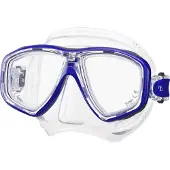 Tusa Freedom Ceos – Duikmasker met twee lenzen, comfortabele pasvorm dicht op het gezicht, Freedom Technology voor comfort en prestaties, hypoallergeen silicone – Transparant/Blauw – M-212 CBL