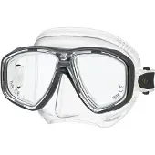 Tusa Freedom Ceos – Duikmasker met twee lenzen, comfortabele pasvorm dicht op het gezicht, Freedom Technology voor comfort en prestaties, hypoallergeen silicone – Zwart/Transparant – M-212 BK
