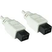 DINIC FireWire 800 kabel met 9-pins - 9-pins connectoren / wit - 1 meter