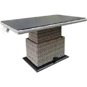 AVH-Collectie Miami lounge-diningtafel 140x85xH47-71 cm in hoogte verstelbaar wit grijs