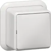 Gira wipschakelaar kruis opbouw met montageplaat en adapter K/P25 Glanzend wit