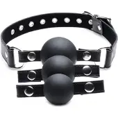 XR Brands Interchangeable Silicone Ball Gag Set - Black