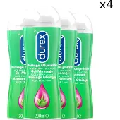 Durex Massage Olie en Glijmiddel 2-in-1 - Aloë Vera - 200ml x4