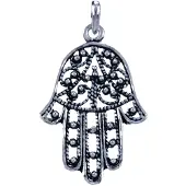MOOYE ® - Collectie Zilveren Fatima handje ketting hanger - middel