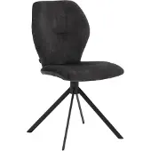 Goossens Eetkamerstoel Hera antraciet velvet stof leuning, modern design