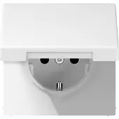JUNG LS990 wandcontactdoos RA m/deksel inbouw Alpin wit