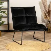 Bronx Velvet fauteuil Malaga zwart