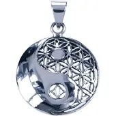 MOOYE ® - Collectie Zilveren Yin Yang bewerkt ketting hanger