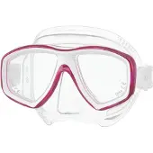 Tusa Freedom Ceos – Duikmasker met twee lenzen, comfortabele pasvorm dicht op het gezicht, Freedom Technology voor comfort en prestaties, hypoallergeen silicone – Transparant/Roze – M-212 BP