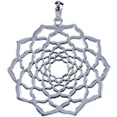 MOOYE ® - Collectie Zilveren Lotus ketting hanger - opengewerkt