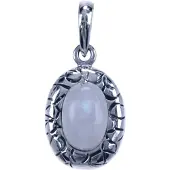 MOOYE ® - Collectie Zilveren Ovaal bewerkt met Maansteen edelsteen ketting hanger