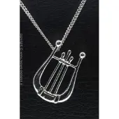 MOOYE ® - Collectie Zilveren Harp handuitvoering ketting hanger