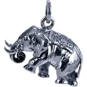 MOOYE ® - Collectie Zilveren Olifant slurf omlaag ketting hanger